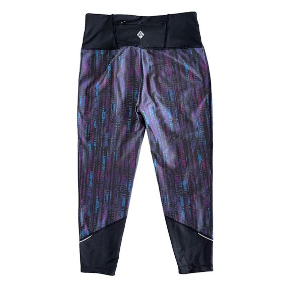 Prana‎ Tatum Capri Leggings Kaleidoscope Purple Black Reflective Cropped Small - Picture 7 of 10